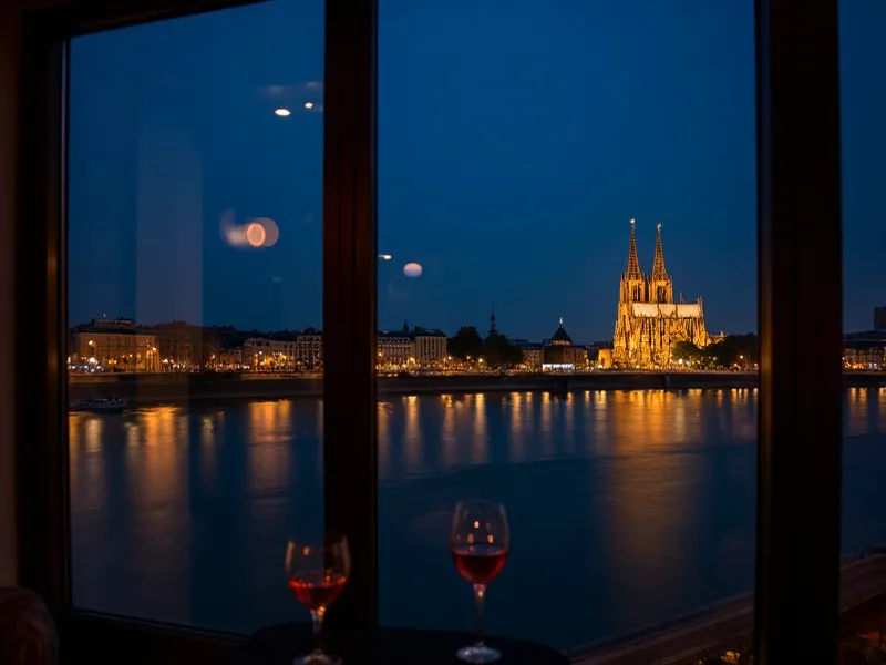 Sky Kitchen im Maritim Hotel Köln mit Blick auf den Kölner Dom — Nachtpanorama